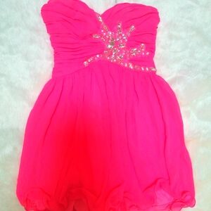 Pretty deep pink topless mini dress